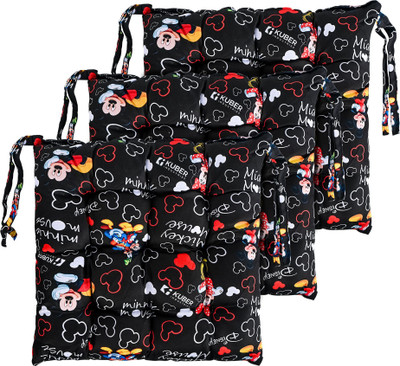 DISNEY Microfibre Chair Pad Pack of 3 Toons & Characters(Black)