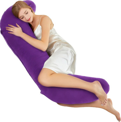Soo Jaoo Maternity Pillow Microfibre Solid Pregnancy Pillow Pack of 1(Purple)