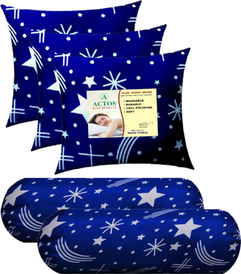 ACTOS Microfibre Geometric Bolster Pack of 5(BlueWhite9)