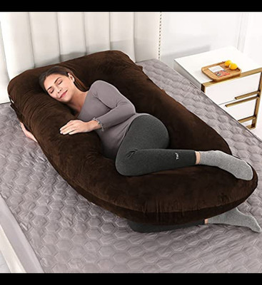 Mojo J SHAPE Microfibre Solid Pregnancy Pillow Pack of 1(Brown)