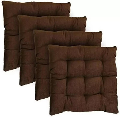 FAJAL COTTON UDHYOG LUXUARY 18*4 Microfibre Solid Cushion Pack of 4(Brown)