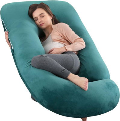 Soo Jaoo Maternity Pillow Microfibre Solid Pregnancy Pillow Pack of 1(Dark Green)