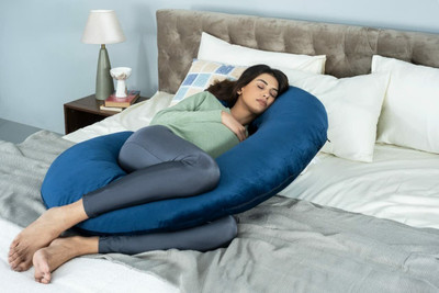 KWALITY DREAMS Luxury Polyester Fibre Solid Pregnancy Pillow Pack of 1(Royal Blue)