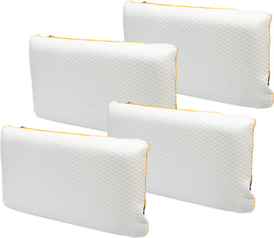 AYKA Memory Foam Pillow Memory Foam Abstract Orthopaedic Pillow Pack of 4(White, Grey)