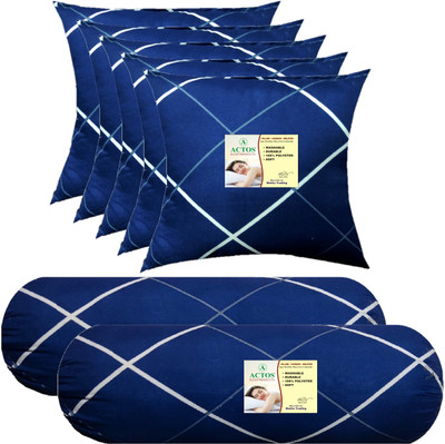 ACTOS Microfibre Geometric Bolster Pack of 7(Blue, White16)