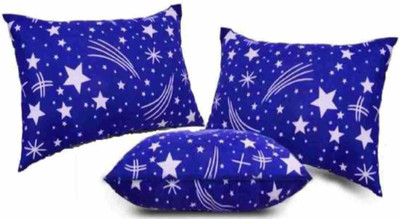 fulffystyl luxury Microfibre Floral Sleeping Pillow Pack of 3(Blue)