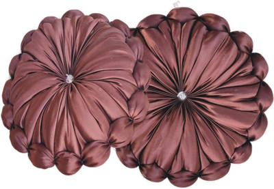 GTX Microfibre Floor Cushion Pack of 2 Solid Premium cushion set(Brown)