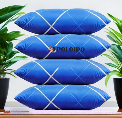 YPOLOIPO Polyester Fibre Sleeping Pillow Pack of 4 Solid LUXURY(Blue)