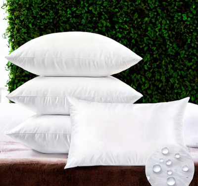 GUNVAR INDIA PRIVATE LIMITED LUXURY Polyester Fibre Solid Sleeping Pillow Pack of 4(White)