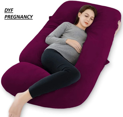 dyf ultra soft j shaped Polyester Fibre Solid Pregnancy Pillow Pack of 1(wine)