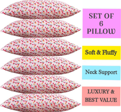 ERANC LUXURY Microfibre Abstract Sleeping Pillow Pack of 6(Multicolor)