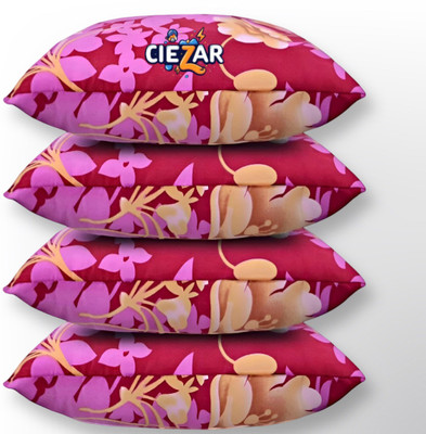 CIEZAR Polyester Fibre Sleeping Pillow Pack of 4 Floral Luxury(Pink)