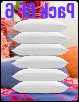 JAYOG ENTERPRISE White Pillow 6 Microfibre Solid Sleeping Pillow Pack of 6(White)