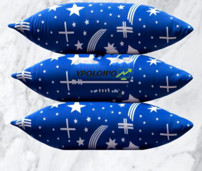 YPOLOIPO LUXURY Polyester Fibre Solid Sleeping Pillow Pack of 3(Blue)