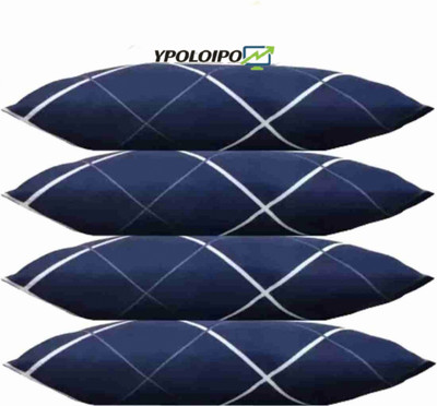 YPOLOIPO Polyester Fibre Sleeping Pillow Pack of 4 Solid LUXURY(Blue)