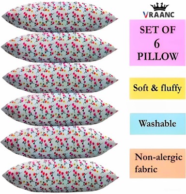 vraanc Luxury Polyester Fibre Abstract, Floral Sleeping Pillow Pack of 6(PRINTED)