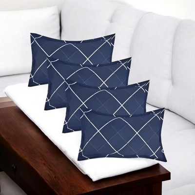 GZZZSD Microfibre Solid Sleeping Pillow Pack of 4(Blue)