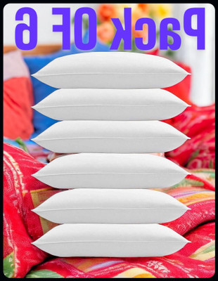 JAYOG ENTERPRISE White Pillow 6 Microfibre Solid Sleeping Pillow Pack of 6(White)