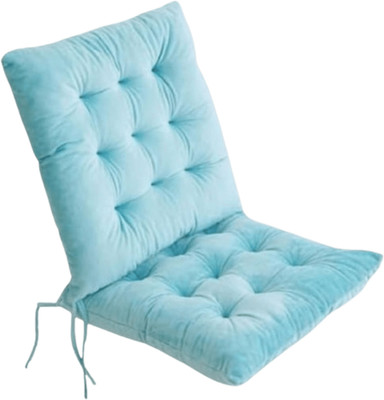 Hundur Store Microfibre Solid Chair Pad Pack of 6(Sky Blue)