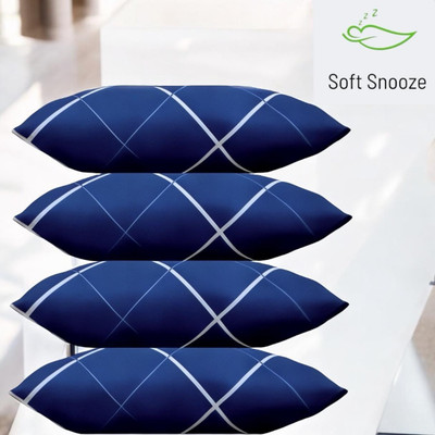 SOFT SNOOZE Microfibre Sleeping Pillow Pack of 4 Abstract Soft Luxury(Blue)