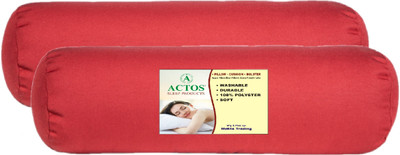 ACTOS Round Microfibre Solid Bolster Pack of 2(Maroon)