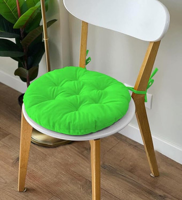 RAMESHTH Cotton Solid Chair Pad Pack of 1(Green)