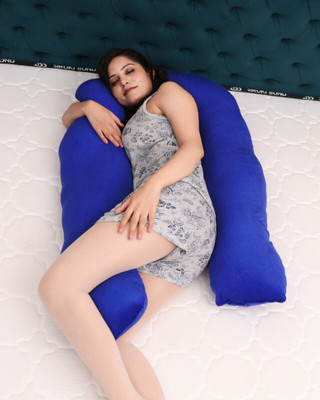 Pisaganj U-Shaped Full Body Maternity Pillow for Sleeping, Support Back HIPS Legs Belly Microfibre Solid Pregnancy Pillow Pack of 1(Blue)