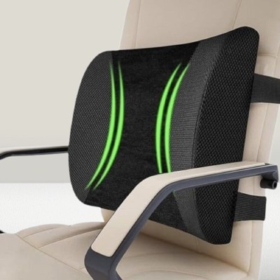 COORIZZ CRZ-LUMSP-S-BLK-35x31x11 Memory Foam Solid Lumbar Pillow Pack of 1(Black, Green)