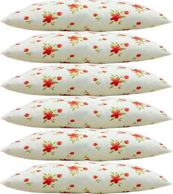 SANJU BROTHER Microfibre Floral Sleeping Pillow Pack of 6(Orange)