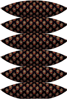 GKM Microfibre Floral Sleeping Pillow Pack of 6(Black)