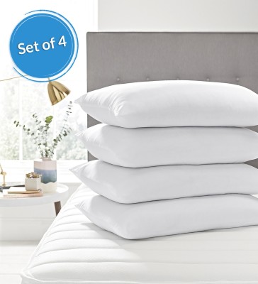 Golden SUPER SOFT FIBRE PILLOW PACK OF 4 Polyester Fibre Solid Sleeping Pillow Pack of 4(White)