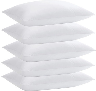 EVOL Microfibre Solid Sleeping Pillow Pack of 5(White)