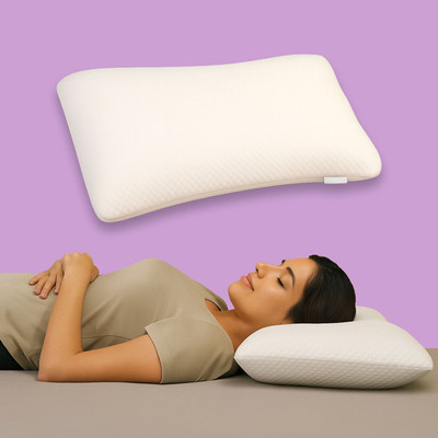 Hinmin Memory Foam Sleeping Pillow Pack of 1 Solid Luxury Ergonomic Memory Foam Pillow(White)