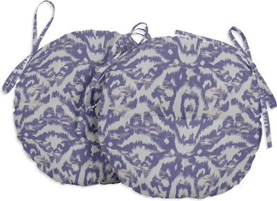 Vargottam Polyester Fibre Abstract Chair Pad Pack of 2(Bluish Violet)