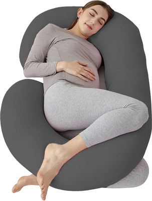 Daddy Cool Ultra Soft C Shaped Microfibre Solid Pregnancy Pillow Pack of 1(Grey)