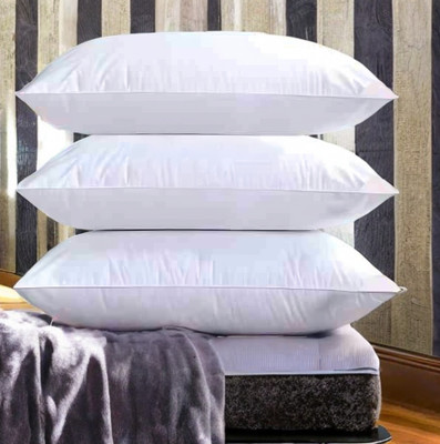 GUNVAR INDIA PRIVATE LIMITED LUXURY Polyester Fibre Solid Sleeping Pillow Pack of 3(White)