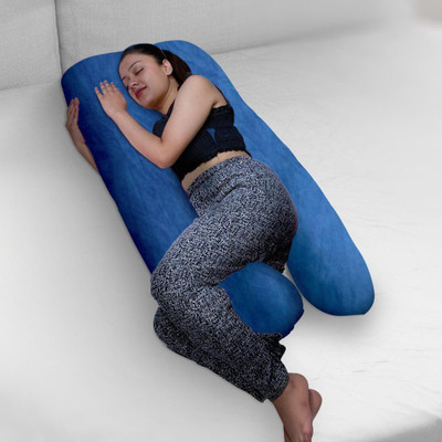 KWALITY DREAMS Polyester Fibre Solid Pregnancy Pillow Pack of 1(Blue)