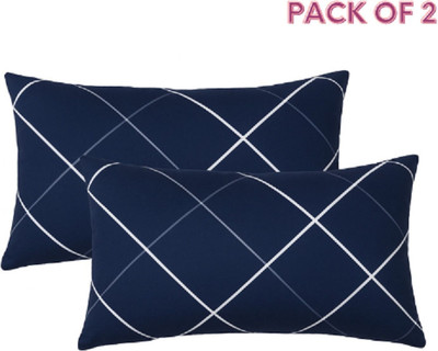 maatrikaa Polyester Fibre Sleeping Pillow Pack of 2 Nature Blue Line Pillow Polyster Fibre - 17*27 inch(Blue)