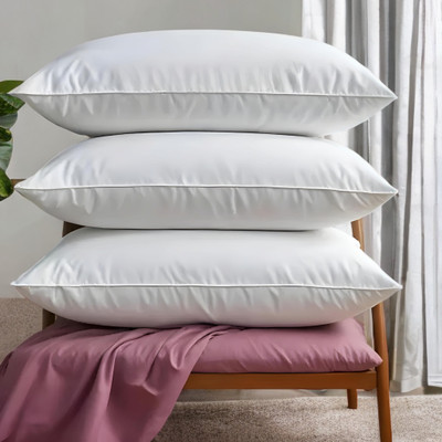 YPOLOIPO Polyester Fibre Sleeping Pillow Pack of 3 Abstract LUXURY(White)