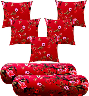 Changers Microfibre Bolster Pack of 7 Floral(Maroon)