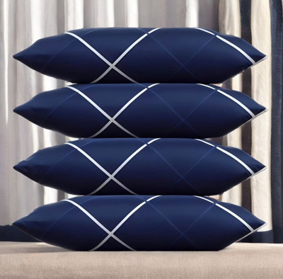 Urmila Creation LUXURY Polyester Fibre Solid Sleeping Pillow Pack of 4(Blue)