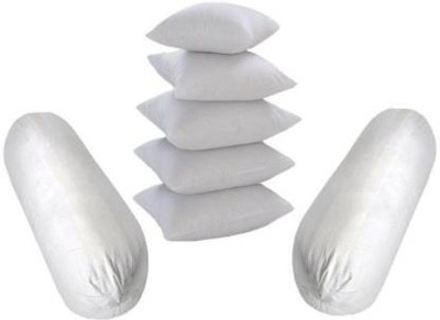 ROYALREOX Cotton Solid Bolster Pack of 7(White)