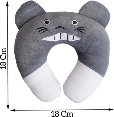 BabeDesk Super Soft Baby Head Shaping Neck Support Pillow for new born baby to 18 month Microfibre Smiley Baby Pillow Pack of 1(Grey)