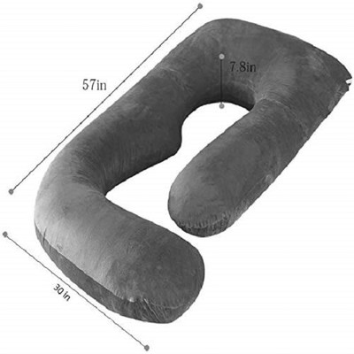 Victostar j shape pregnancy pillow Polyester Fibre Solid Pregnancy Pillow Pack of 1(gray)