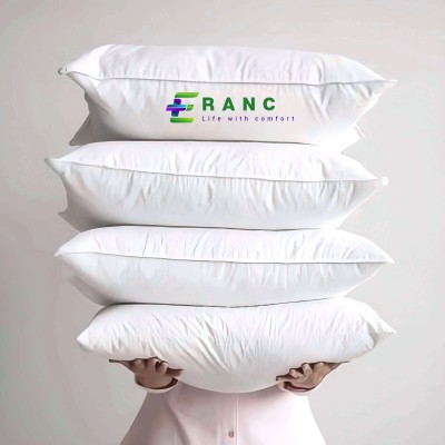 ERANC LUXURY Polyester Fibre Abstract Sleeping Pillow Pack of 4(White)