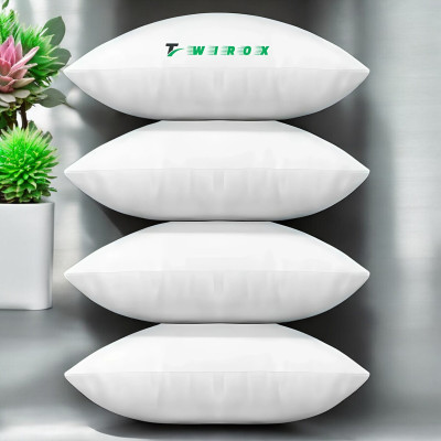 TWIROX LUXURY Cotton Solid Sleeping Pillow Pack of 4(White)