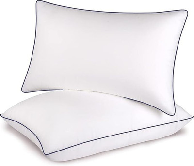 rubi creation Microfibre Sleeping Pillow Pack of 2 Solid(White)