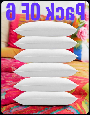 JAYOG ENTERPRISE White Pillow 6 Microfibre Solid Sleeping Pillow Pack of 6(White)