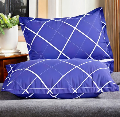 EIRINI LUXURY Microfibre Solid Sleeping Pillow Pack of 2(Blue)