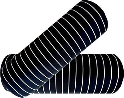 ACTOS Microfibre Bolster Pack of 2 Stripes Round(Black17)